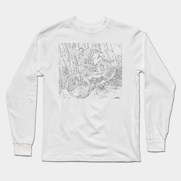 mtb downhill Long Sleeve T-Shirt by rickylabellevie